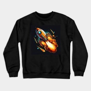 Space Rocket cartoon style Crewneck Sweatshirt